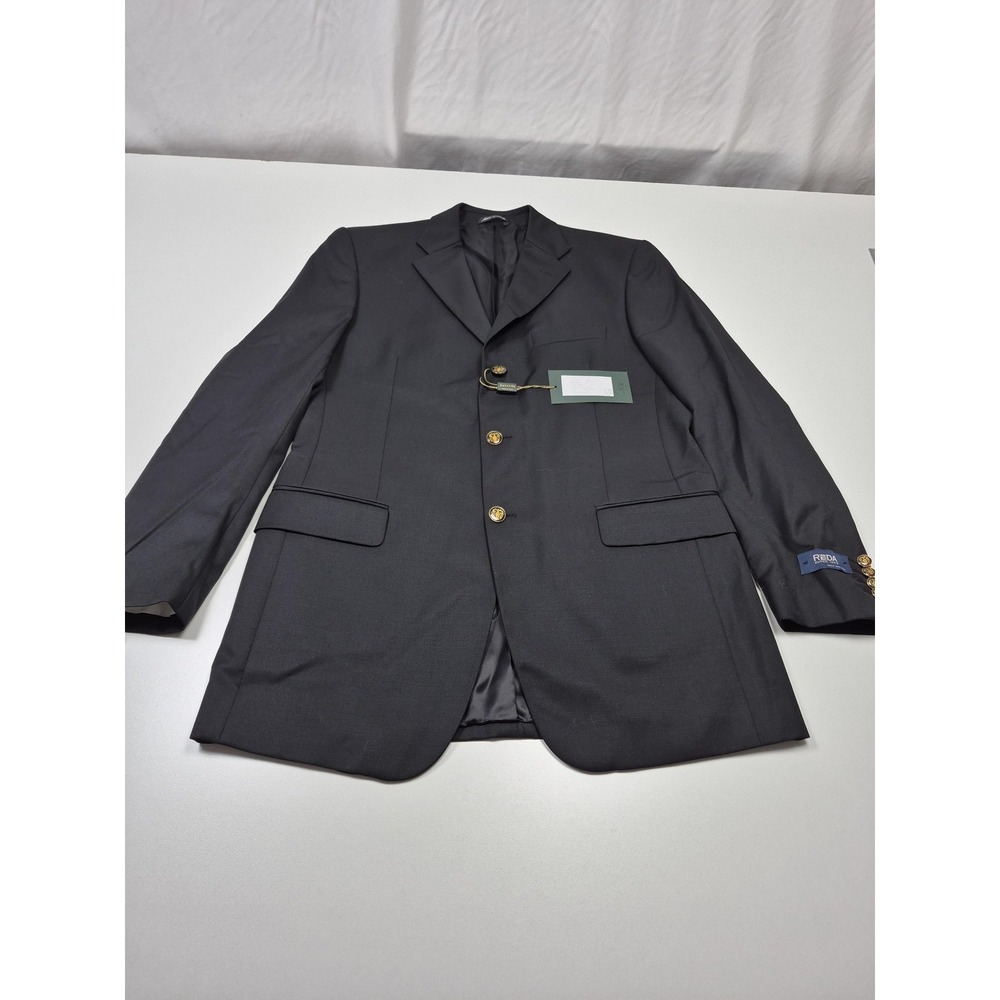 Zanieri Blazer Mens 40L Black Super 100s Wool Made In Italy Jacket NWT Reda